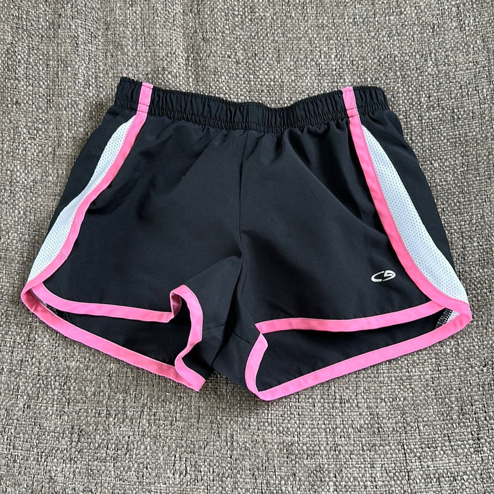 C9 by Champion Girls Black pink lined shorts size Small